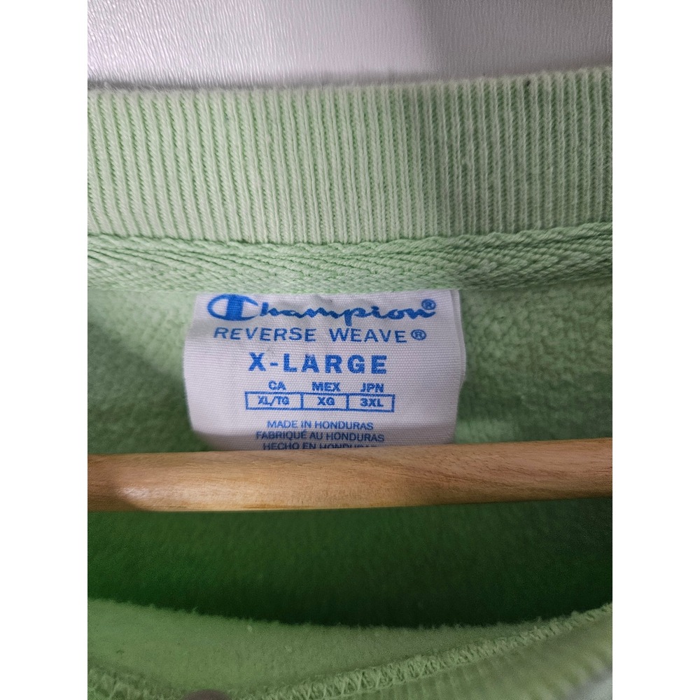 Vintage Champion Reverse Weave XL Soft Lime Green Mint Pistachio Blank 90s - Picture 3 of 4